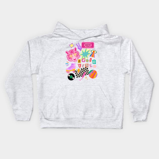 Retro Vibe Kids Hoodie by johanly